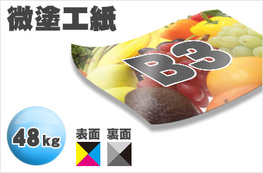B3サイズ/微塗工48kg/フルカラー×一色
