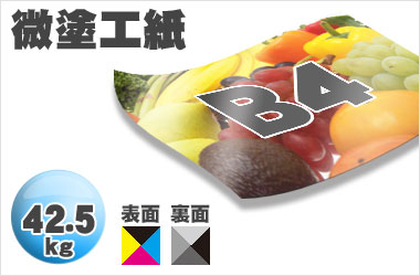 B4サイズ/微塗工42.5kg/フルカラー×一色