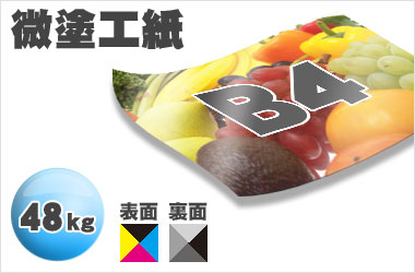 B4サイズ/微塗工48kg/フルカラー×一色