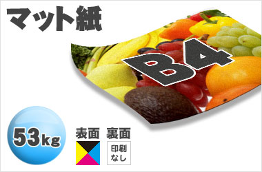B4サイズ/マット53kg/片面フルカラー